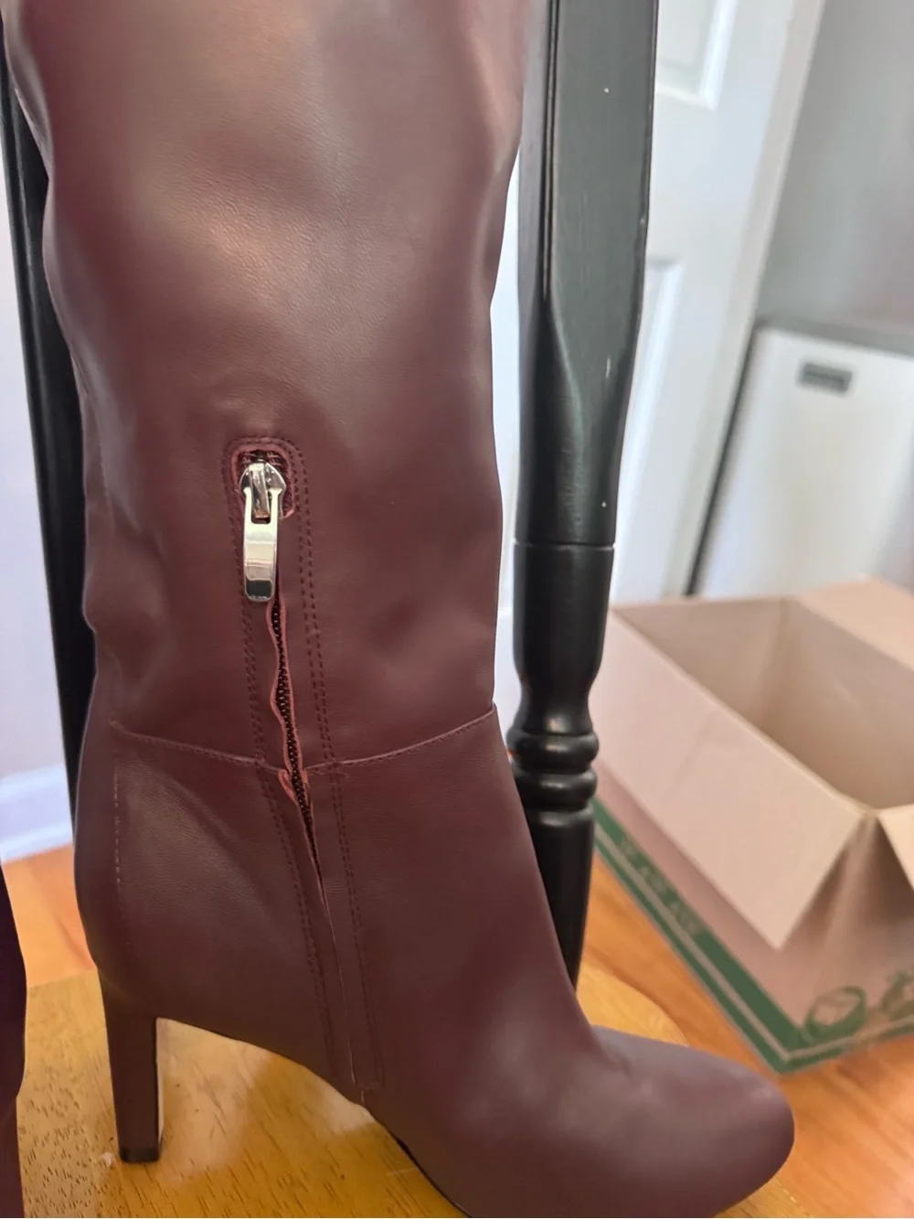 Nine West Tall Boots in Burgundy Size 7 Wide Calf